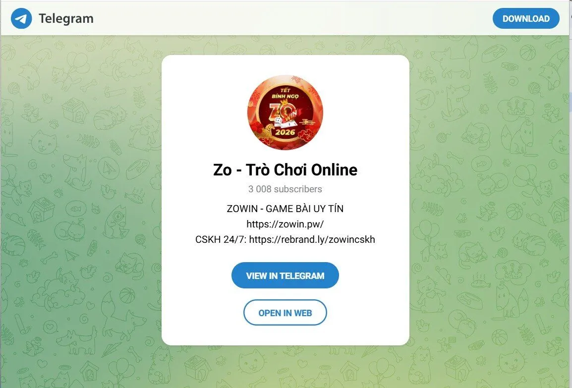 Zowin trò chơi online