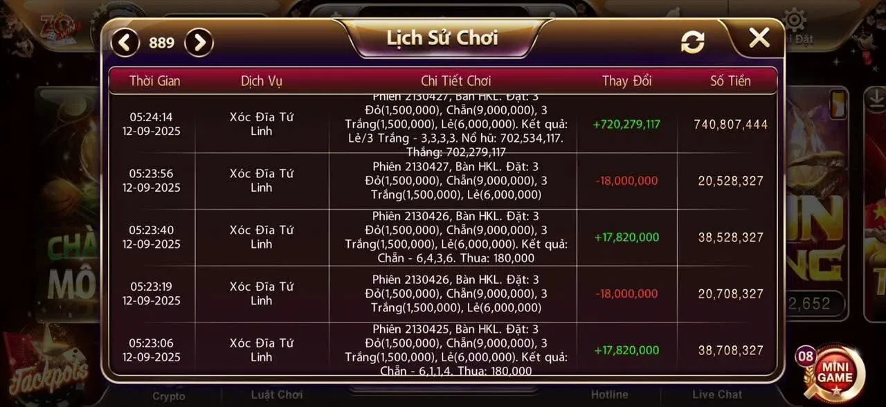Lịch sử chơi xóc đĩa zowin