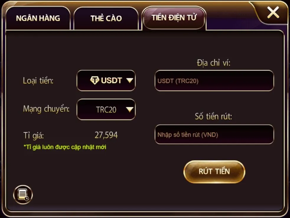 Nạp rút tiền zowin